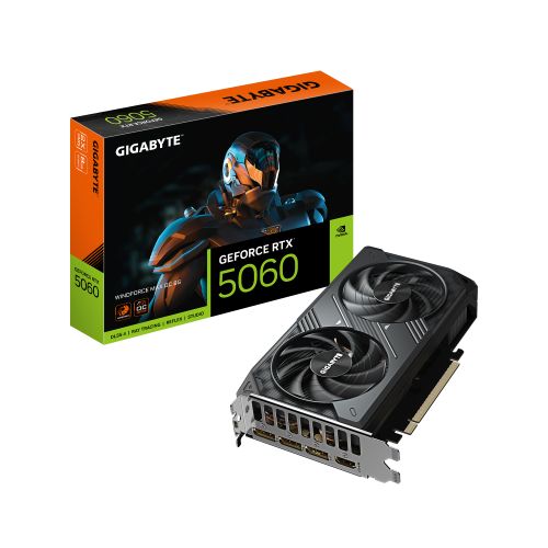 GIGABYTE GeForce RTX 5060 WINDFORCE MAX OC 8G Tarjeta Gráfica – 8 GB GDDR7, 128 bits, PCI-E 5.0, 2512 MHz Frecuencia del núcleo, 3 x DisplayPort, 1 x HDMI, NVIDIA DLSS 4, GV-N5060WF2MAX OC-8GD - imagen 1