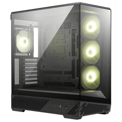 MSI CAJA MSI MAG PANO 130R PZ,3X2.5"+2X2.5"/3.5”,3X120+1X120MM (ARGB),2XUSB3.2+1USB3.2 TYPE C+AUDIO+MICRO,MID TOWER,NEGRA - imagen 1