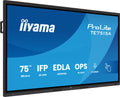 Iiyama PANTALLA INTERACTIVA 75" EDLA, ANDROID 14, 16/128GB UHD IPS, MM 2X 20W + 20W SUBWR, 2X HDMI, DP , 1X USB-C, 550CD/M, HORIZ , MEDIA PLAY USB PORTS, ANTIGLARE, LAN, RS232C, IIWARE WIFI-6/BT 5.0, OPS SLOT, VESA 400X400 (MOUNT INCLUDED) (TE7515A-B1AG) - imagen 1