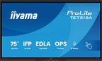 Iiyama PANTALLA INTERACTIVA 75" EDLA, ANDROID 14, 16/128GB UHD IPS, MM 2X 20W + 20W SUBWR, 2X HDMI, DP , 1X USB-C, 550CD/M, HORIZ , MEDIA PLAY USB PORTS, ANTIGLARE, LAN, RS232C, IIWARE WIFI-6/BT 5.0, OPS SLOT, VESA 400X400 (MOUNT INCLUDED) (TE7515A-B1AG) - imagen 2