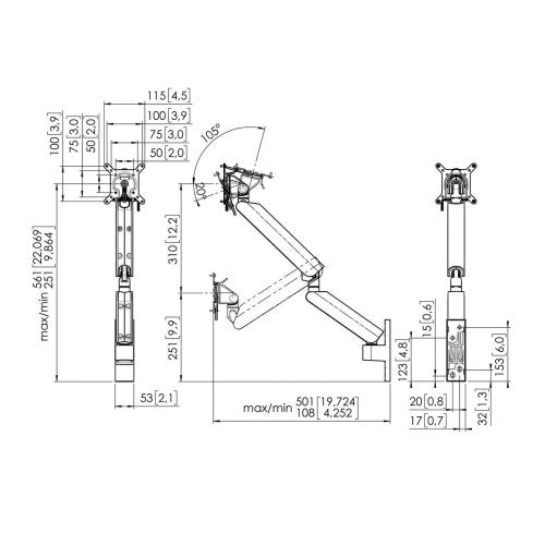 VOGELS SOPORTE (MOMO4136S) MONITOR ARM MOTION PLUS WHITE - imagen 2