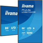 Iiyama MONITOR TACTIL IIYAMA 86" 3840X2160, UHD VA, 500CD/M2, HORIZ VERT,FAILOVER, MM 2X 10W, HDMI 3X, DP, DP-OUT, USB 2.0 X2, WIFI, LAN, MEDIA PLAY USB, LAN / RS232C, IISIGNAGE2, IISHARE, IICONTROL ANDROID 11, PC-SLOT SDM-L, 24/7, VESA 600X400 (LH8675UHS - imagen 1