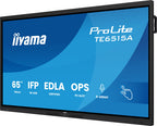 IIYAMA MONITOR INTERACTIVO 65" EDLA, ANDROID 14, 16/128GB UHD IPS, MM 2X 20W + 20W SUBWR, 2X HDMI, DP , 1X USB-C, 550CD/M, HORIZ , MEDIA PLAY USB PORTS, ANTIGLARE, LAN, RS232C, IIWARE WIFI-6/BT 5.0, OPS SLOT, VESA 600X400 (MOUNT INCLUDED) (TE6515A- - imagen 3