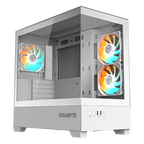 GIGABYTE C201 PANORAMIC ICE Caja para PC – Torre media, m-ATX, compatible con radiador de 360 mm, 3 ventiladores preinstalados, USB 3.0, compatible con RGB Fusion - imagen 1