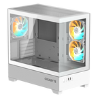 GIGABYTE C201 PANORAMIC ICE Caja para PC – Torre media, m-ATX, compatible con radiador de 360 mm, 3 ventiladores preinstalados, USB 3.0, compatible con RGB Fusion - imagen 2