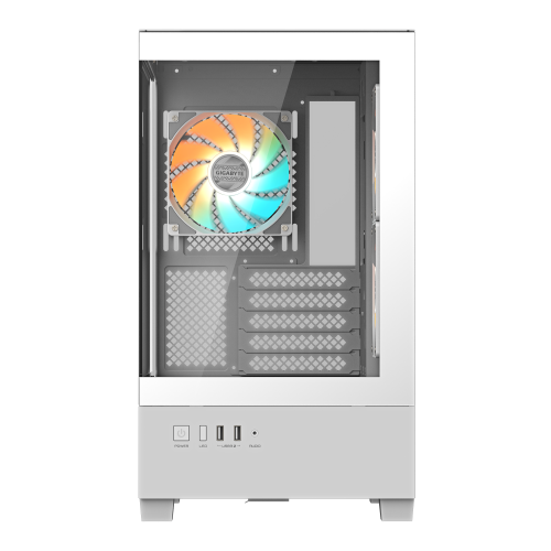 GIGABYTE C201 PANORAMIC ICE Caja para PC – Torre media, m-ATX, compatible con radiador de 360 mm, 3 ventiladores preinstalados, USB 3.0, compatible con RGB Fusion - imagen 3