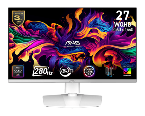 MSI MAG 272QPW QD-OLED X28 pantalla para PC 67,3 cm (26.5") 2560 x 1440 Pixeles Wide Quad HD Blanco - imagen 1