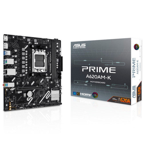 Asus PLACA ASUS PRIME A620AM-K,AMD,AM5,A620A,2DDR5,128GB,DP+HDMI,GBLAN,4SATA6+M.2,GBLAN,5USB3.2,MATX - imagen 1