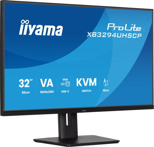 Iiyama MONITOR IIYAMA, 32 PULGADAS, VA 4K BASE USB-C (95W), CONMUTADOR KVM, PUERTO LAN, COMPATIBILIDAD PIP/PBP - imagen 1