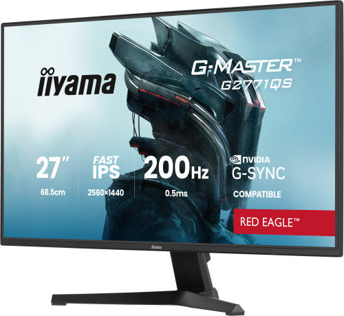 Iiyama MONITOR IIYAMA 27 PULGADAS RESOLUCION QHD (2560X1440), PANEL IPS, 1 MS (MPRT), 200 HZ, BRILLO 400, CONTRASTE 1000:1, HDMI, DISPLAYPORT, USB HUB, ALTAVOCES 2, FLICKER-FREE, LOW BLUE LIGHT, FREE SYNC PREMIUM, BLACK TUNER - imagen 2