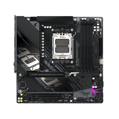 GIGABYTE X870M AORUS ELITE WIFI7 Placa Base – Compatible con procesadores AMD Ryzen 9000, VRM digital de 14+2+2 fases, hasta 8200 MHz DDR5 (OC), 1 x PCIe 5.0 + 1 x PCIe 4.0, Wi-Fi 7, LAN 2.5 GbE, USB 4 - imagen 2