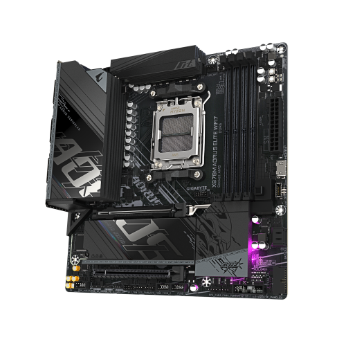 GIGABYTE X870M AORUS ELITE WIFI7 Placa Base – Compatible con procesadores AMD Ryzen 9000, VRM digital de 14+2+2 fases, hasta 8200 MHz DDR5 (OC), 1 x PCIe 5.0 + 1 x PCIe 4.0, Wi-Fi 7, LAN 2.5 GbE, USB 4 - imagen 3