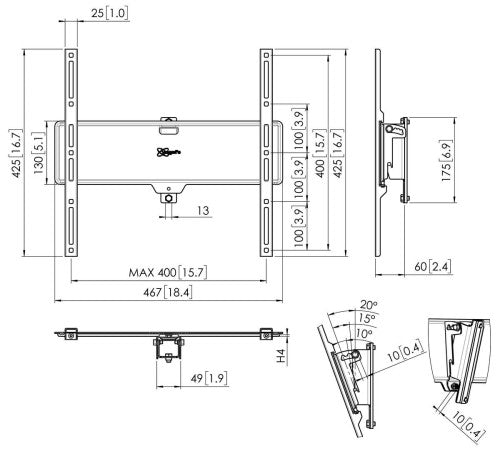 VOGELS PFI 3050 INTERFACE 400X400 - imagen 2
