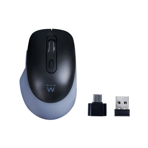 EWENT RATÓN WIRELESS 2,4HZ BLUETOOTH 1 BLUETOOTH 2 6D USB-A Y ADAPTADOR USB-C