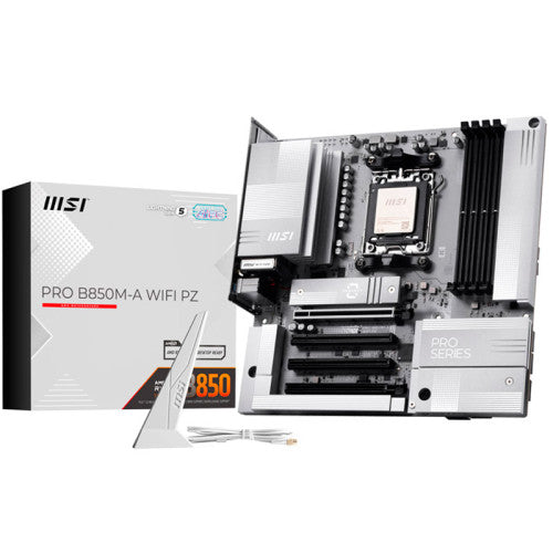 MSI PLACA MSI PRO B850M-A WIFI PZ,AMD,AM5,B850,4DDR5,256GB,1HDMI+1DP,4SATA3+2M.2,5G LAN,6USB3.2,MATX - imagen 1