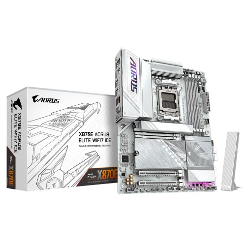 Gigabyte PLACA GIGABYTE X870E A ELITE WIFI7 ICE (BLANCO),AMD,AM5,X870E,4DDR5,256GB,1HDMI+1FHDMI+2USB4,4SATA3+4M.2,2.5GBLAN+WIFI7+BT5.4,6USB3.2+TB,ATX - imagen 1