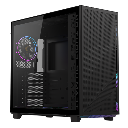 Gigabyte CAJA GIGABYTE AORUS C400 GLASS,SEMITORRE,3.5“X2+2.5”X2,B:120MMX3+R:120MMX1,HDMI,USB3.0X2+3.2 TYPE CX1,ARGB,NEGRA+VENTANA TRANSPARENTE (GB-AC400G) - imagen 1