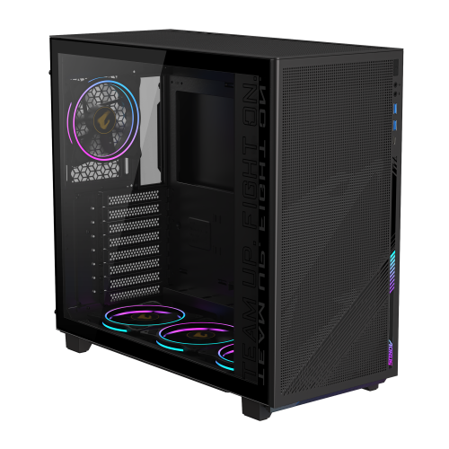 Gigabyte CAJA GIGABYTE AORUS C400 GLASS,SEMITORRE,3.5“X2+2.5”X2,B:120MMX3+R:120MMX1,HDMI,USB3.0X2+3.2 TYPE CX1,ARGB,NEGRA+VENTANA TRANSPARENTE (GB-AC400G) - imagen 3