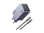 Ugreen Nexode Pro EU 3-Port GaN PD Fast Charger With USB-C Cable Universal Negro, Gris Corriente alterna Carga rápida Interior - imagen 1