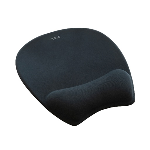 TooQ Alfombrilla para ratón ergonómica con reposamuñecas de Espuma Viscoelástica, Negro