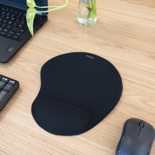 TooQ Alfombrilla para ratón ergonómica con reposamuñecas de gel, Negro - imagen 2