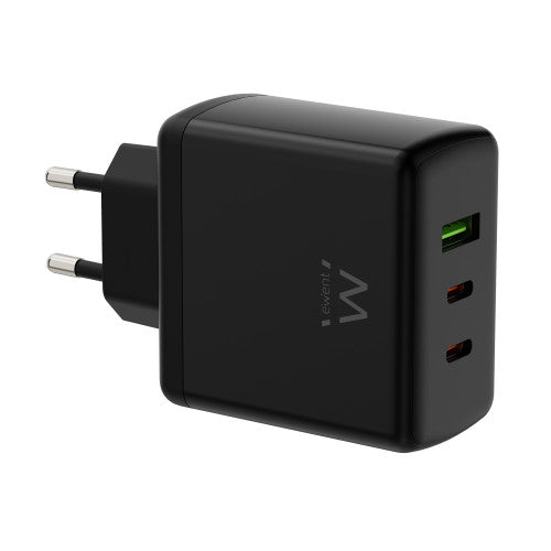 Ewent (ABM) EWENT CARGADOR GAN FAST DE 65W, 3 PUERTOS (2 USB-C PD Y 1USB-A QC) DISEÑO COMPACTO - imagen 1