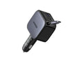 UGREEN 60W 2C1A FAST CAR CHARGER WITH RETRACTABLE USB-C CABLE