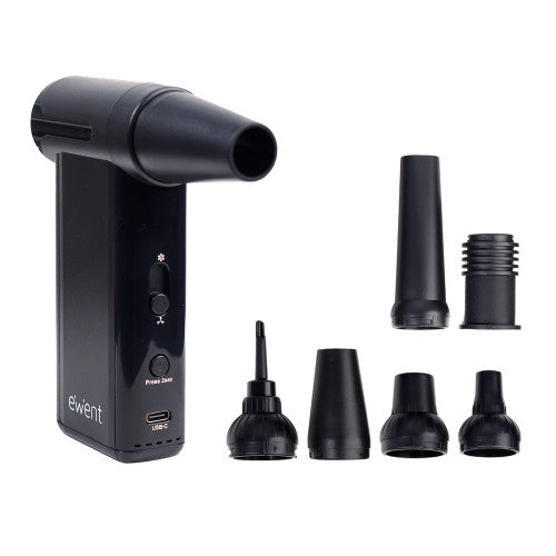 EWENT PISTOLA DE AIRE COMPRIMIDO 8 VELOCIDADES, ASPIRADOR, BOMBA DE VACIO E INFLADOR (130000 RPM)