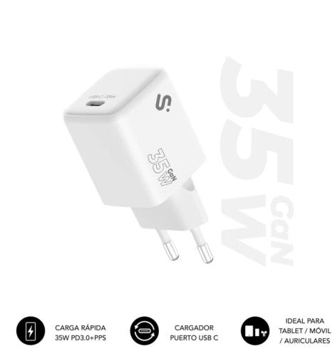 SUBBLIM CARGADOR GAN 35W CHARGER USB C - imagen 1