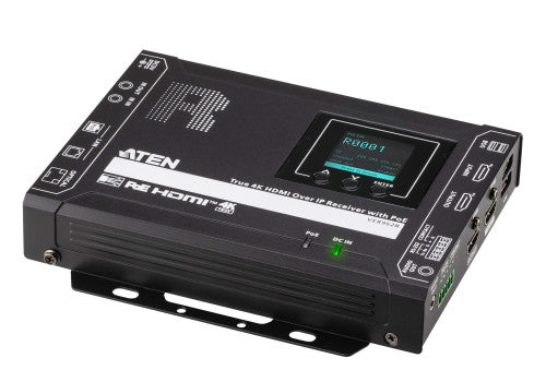 ATEN PREMIUM MODEL (CONSULTAR) RECEPTOR HDMI TRUE 4K SOBRE IP POE CON USB PERIPHERAL SUPPORT AND IR / RS-232 / ETHERNET (WEBGUI) CONTROL AND DAISY-CHAINABLE (VE8962R-AT-G)(CP5) - imagen 1