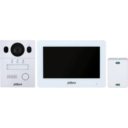 Dahua (DHI-KTX01(S)/DHI-VTO2003F/DHI-VTH5123H-W-S2) DAHUA KIT VIDEOPORTERO PARA INSTALACION EN SUPERFICIE, 2 HILOS, IP65, IK07