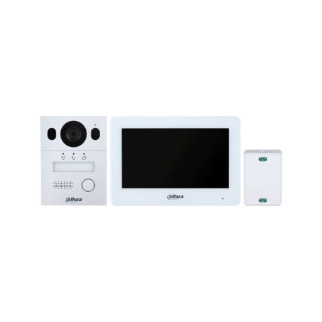 Dahua (DHI-KTX01(F)/DHI-VTO2003F/DHI-VTH5123H-W-S2) DAHUA KIT VIDEOPORTERO PARA INSTALACION EMPOTRADA, 2 HILOS, IP65, IK07