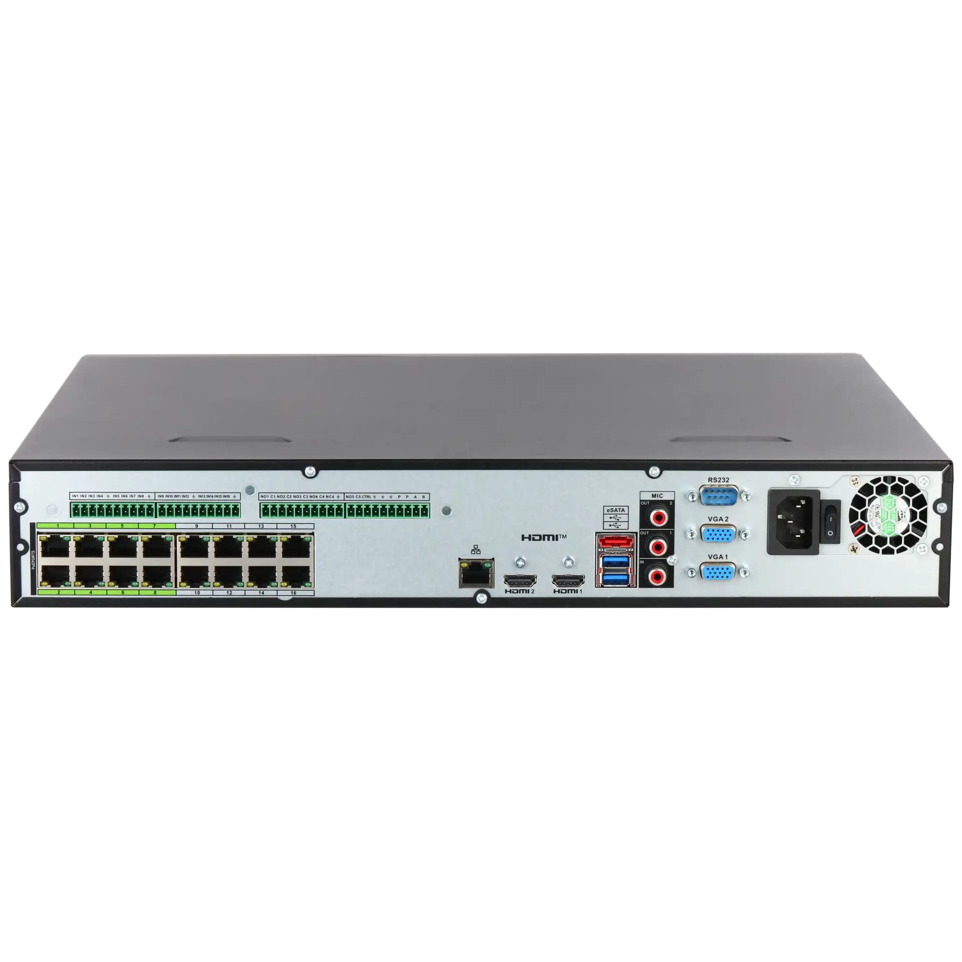 Dahua (DHI-NVR5416-16HP-EI2) DAHUA GRABADOR IP NVR WIZSENSE 1.5U 4HDD 16 CANALES 16POE 8K CON INTELIGENCIA ARTIFICIAL ACUPICK - imagen 2