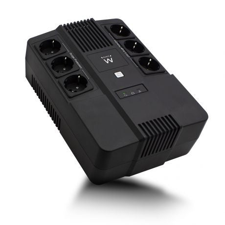EWENT UPS 600VA LINE INTERACTIVE WITH AVR, 6 X CEE7/3 PORT