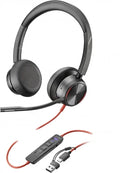 POLY HP Poly Auriculares estéreo Poly Blackwire 8225 con certificación Microsoft Teams USB-C + Adaptador USB-C/A