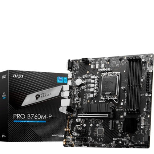 MSI PLACA MSI PRO B760M-P,INTEL,1700,B760,4DDR5,192GB,VGA+HDMI+DP,4SATA+2M.2,4USB3.2,GBLAN,MATX - imagen 1