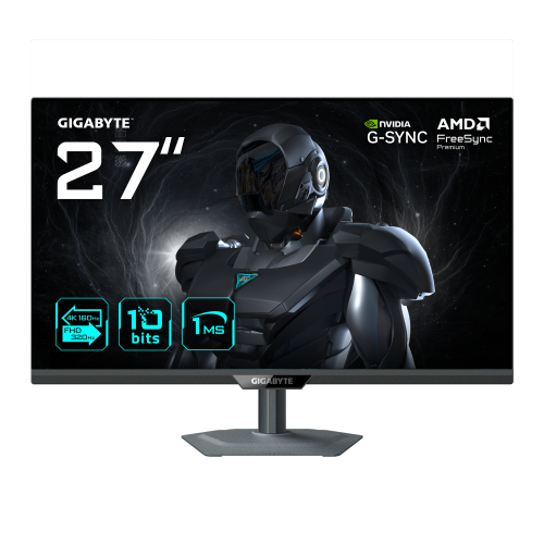 Gigabyte MONITOR GIGABYTE 27" G27UP,SS IPS,3840X2160,0.155PP,1000:1,1MS,160HZ,2HDMI+1DP+USB2.0+1USB TYPE C,AJUSTE ALTURA - imagen 1