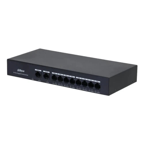 Dahua (DH-PFS3010-8GT-65) DAHUA SWITCH 10 PUERTOS, 8 PUERTOS POE, 60W, HI-POE, L2, UNMANAGED