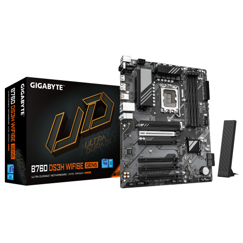 Gigabyte PLACA GIGABYTE B760 DS3H WF6E GEN5,INTEL,1700,B760,4DDR5,256GB,HDMI+DP,4SATA+2M.2,GBLAN+WIFI6E+BT5.3,3USB3.2+2USB-C,ATX - imagen 1