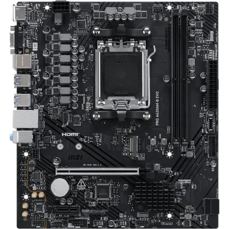 MSI PLACA MSI PRO A620AM-G EVO WIFI,AMD,AM5,A620,2DDR5,128GB,DP+HDMI,2.5GBLAN+WIFI6E+BT5.3,4SATA6+2XM.2,7USB3.2,MATX - imagen 3