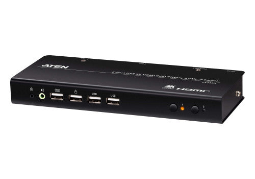 ATEN Conmutador KVMP de doble monitor con 2 puertos USB 4K HDMI (cables incluidos) - imagen 1