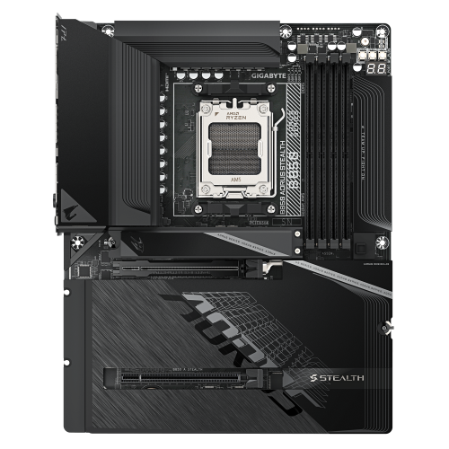 GIGABYTE B850 AORUS STEALTH Placa Base – CPUs AMD Ryzen Serie 9000, VRM digital de 14+2+2 fases, hasta 8200 MHz DDR5 (O.C.), 2× M.2 PCIe 5.0 + 2× M.2 PCIe 4.0, Wi-Fi 7, LAN 5 GbE, USB 3.2 Gen 2 - imagen 2