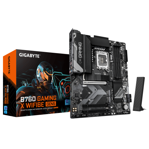 GIGABYTE B760 GAMING X WIFI6E GEN5 Placa Base – Compatible con procesadores Intel Core 14ª generación, VRM de 8+1+1 fases, hasta 5600 MHz DDR5, 3 x M.2 PCIe 4.0, Wi-Fi 6E, LAN 2.5 GbE, USB 3.2 Gen 2 - imagen 1