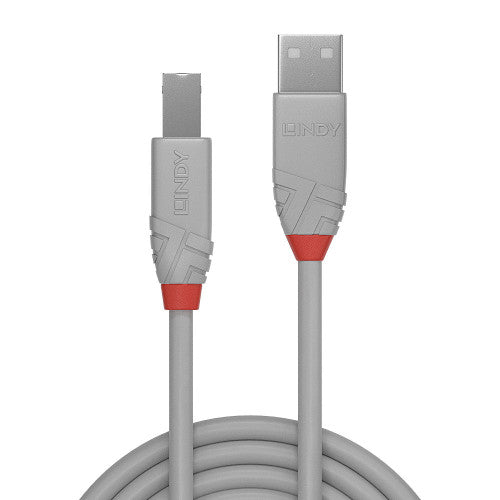 Lindy 36683 cable USB USB 2.0 2 m USB A USB B Gris - imagen 2