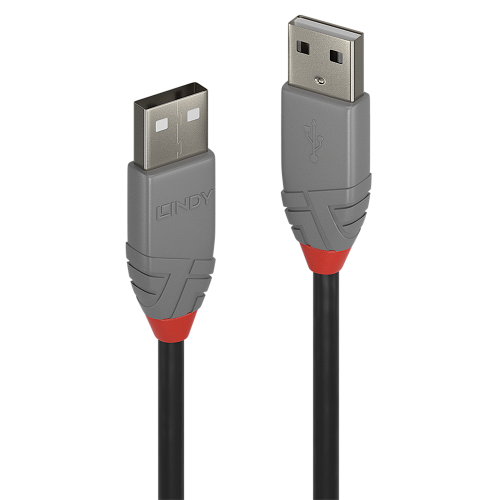 Lindy 36691 cable USB USB 2.0 0,5 m USB A Negro, Gris - imagen 1