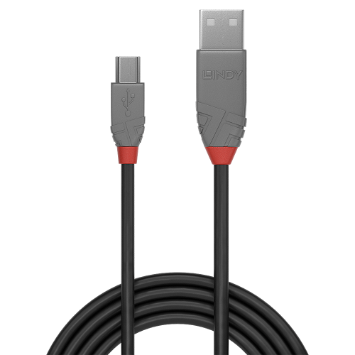 Lindy 36720 cable USB USB 2.0 0,2 m USB A Mini-USB B Negro - imagen 2