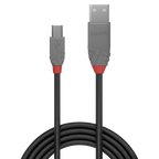 Lindy 36723 cable USB USB 2.0 2 m USB A Mini-USB B Negro, Gris - imagen 2