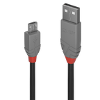 Lindy 36732 cable USB USB 2.0 1 m USB A Micro-USB B Negro, Gris - imagen 1