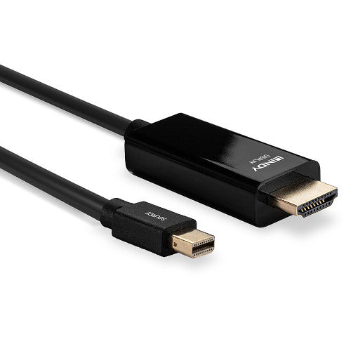 Lindy 36926 adaptador de cable de vídeo 1 m HDMI tipo A (Estándar) Mini DisplayPort Negro - imagen 3