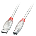 Lindy 41750 cable USB USB 2.0 0,2 m USB A USB B Transparente